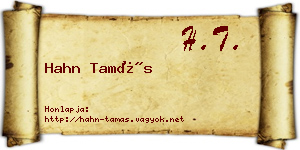 Hahn Tamás névjegykártya